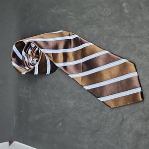Jones NY brown striped silk blend tie